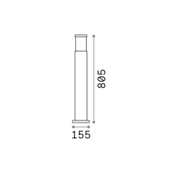 Ideal-Lux - Lampada outdoor TRONCO PT1 H80 COFFEE, 16 x 16 x h81 cm,<Dmora Clearance