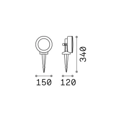 Ideal-Lux - Lampada outdoor LITIO PR1 , Made in Italy, 15 x 12 x h34 cm,<Dmora Hot