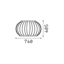 Ideal-Lux - Lampada outdoor DJAMBE PT D74 COFFEE, 74 x 74 x h41 cm,<Dmora Best Sale