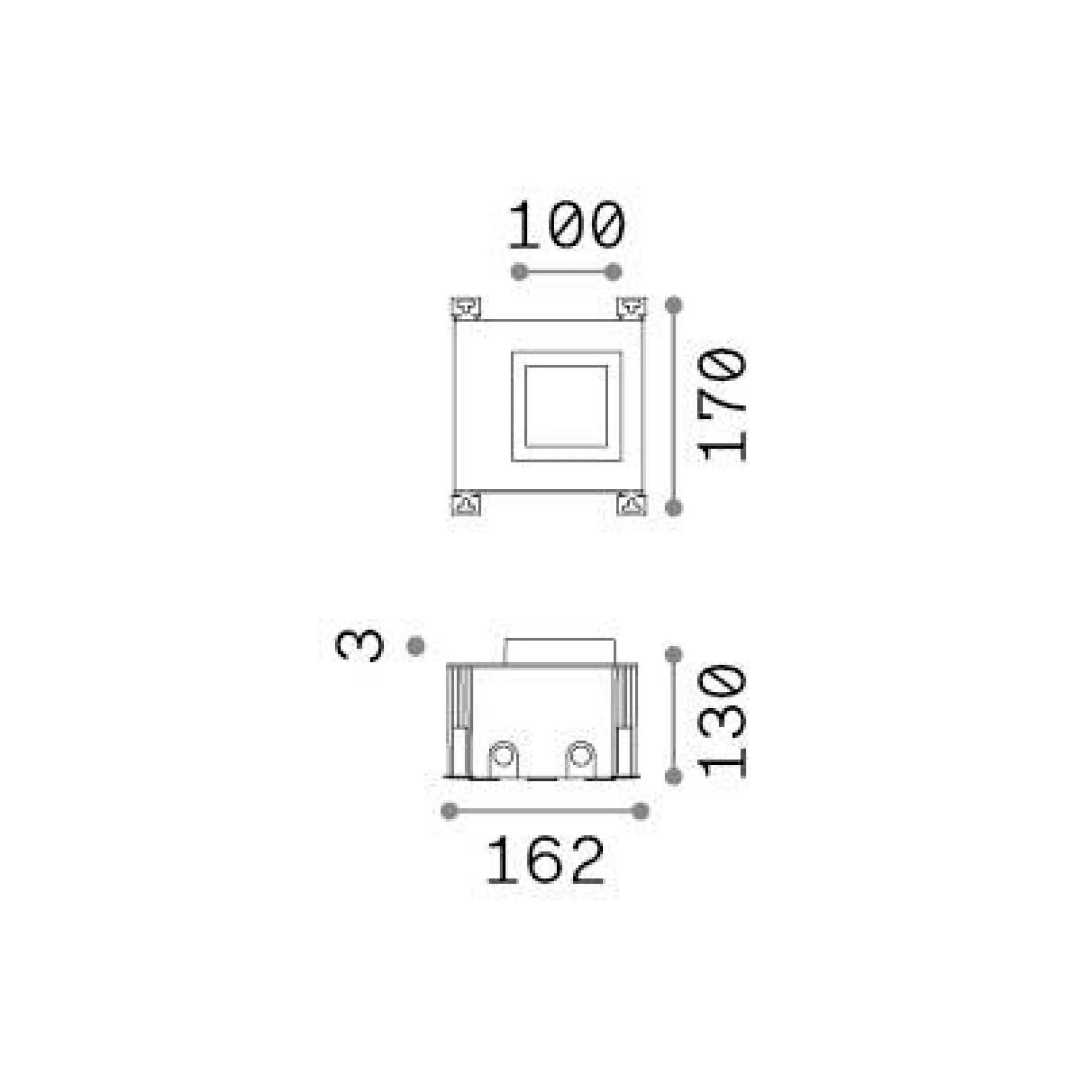Ideal-Lux - Lampada outdoor TAURUS PT D10 WIDE SQUARE, 16 x 17 x h13 cm,<Dmora Store