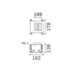 Ideal-Lux - Lampada outdoor TAURUS PT D10 ACCENT SQUARE, 16 x 17 x h13 cm,<Dmora Hot