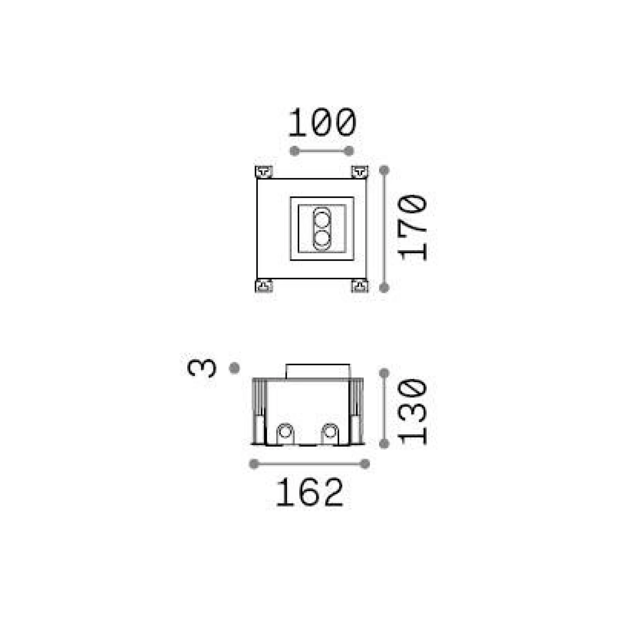 Ideal-Lux - Lampada outdoor TAURUS PT D10 ACCENT SQUARE, 16 x 17 x h13 cm,<Dmora Hot