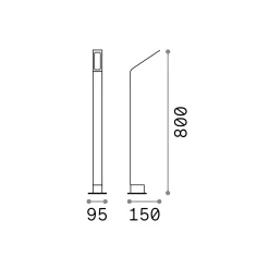 Ideal-Lux - Lampada outdoor AGOS PT H80 4000K , 10 x 15 x h80 cm,<Dmora Online