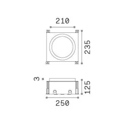 Ideal-Lux - Lampada outdoor TAURUS PT D21 WIDE ROUND, 24 x 25 x h13 cm,<Dmora Best