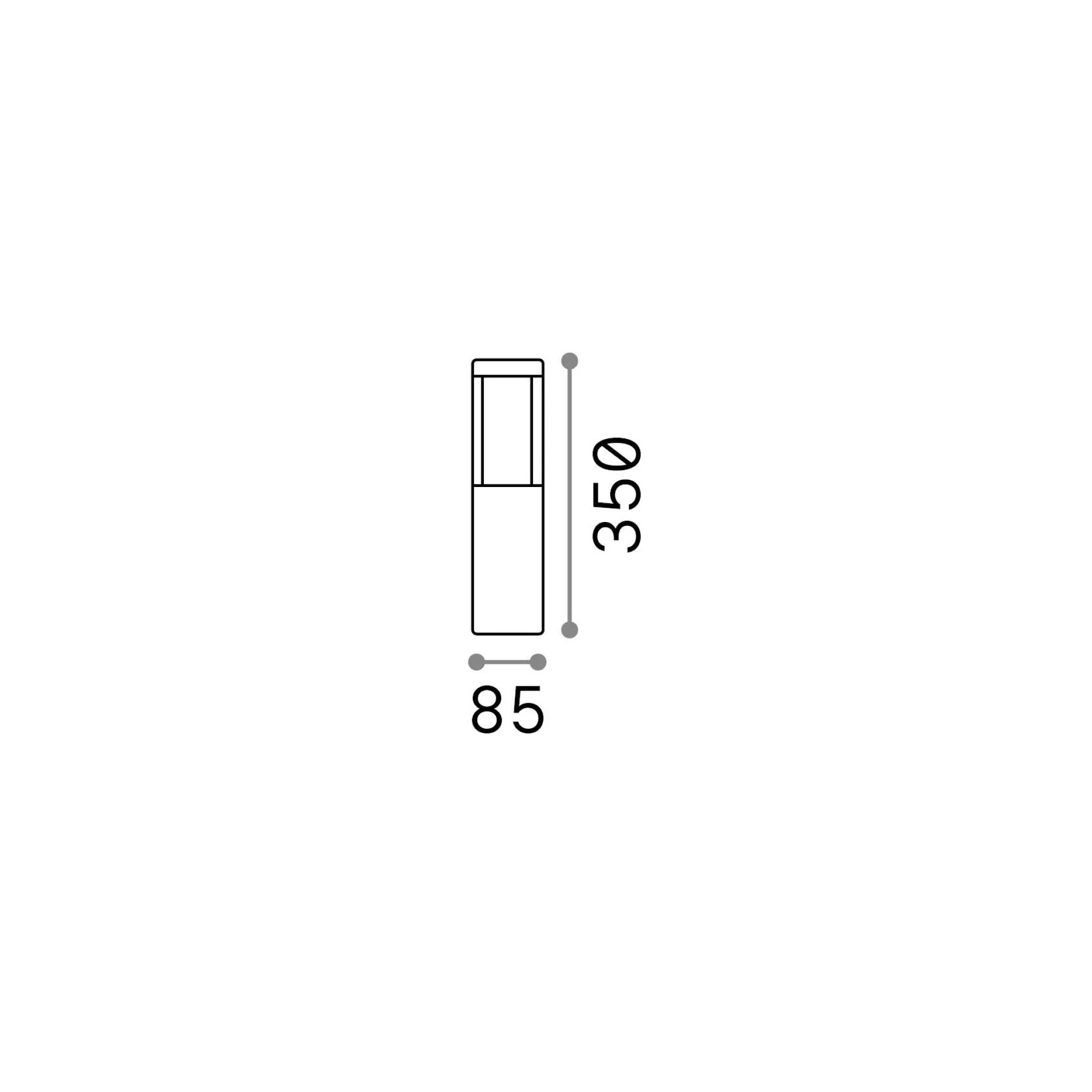 Ideal-Lux - Lampada outdoor TIFONE PT H35, 9 x 9 x h35 cm,<Dmora Best