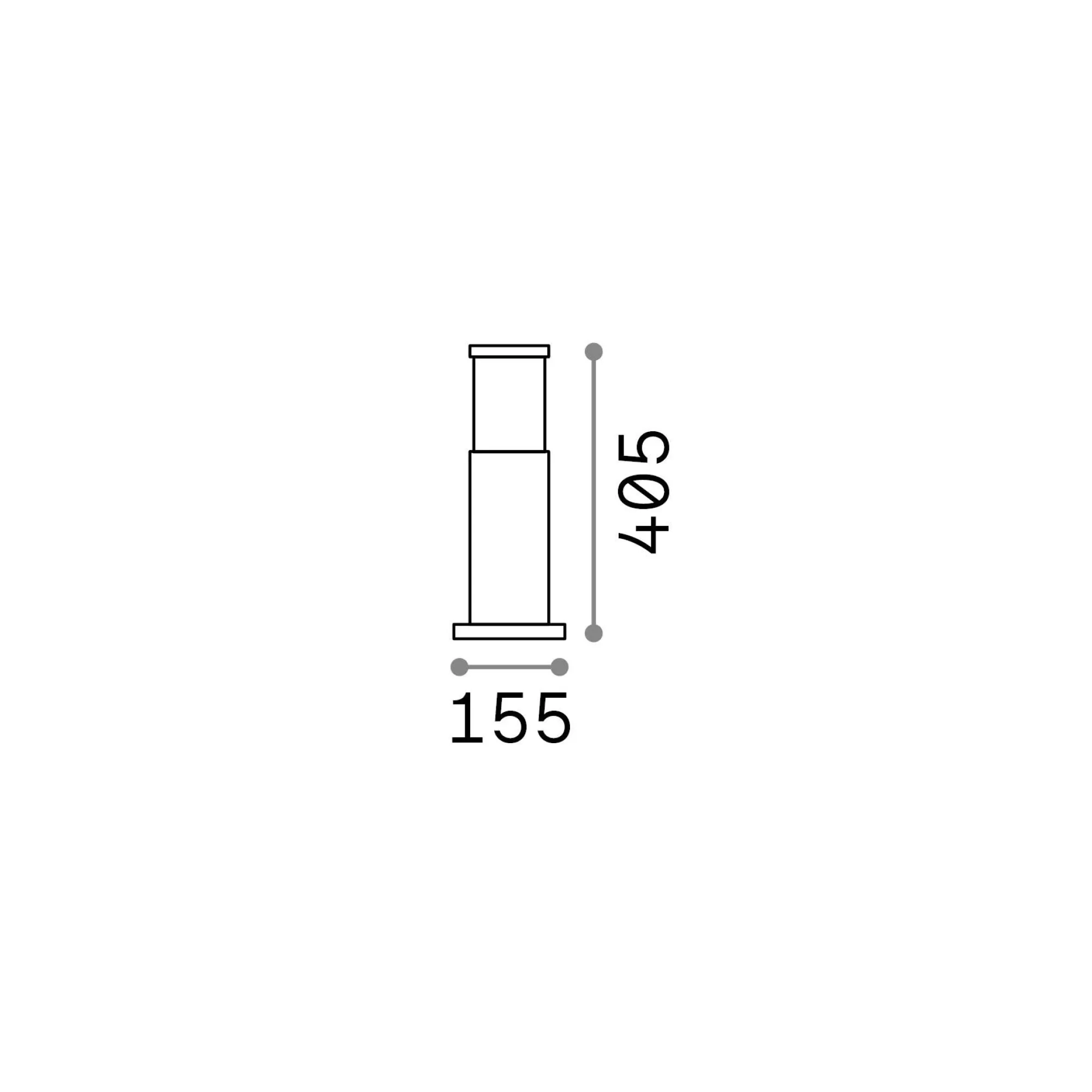 Ideal-Lux - Lampada outdoor TRONCO PT1 H40 , 16 x 16 x h41 cm,<Dmora Cheap