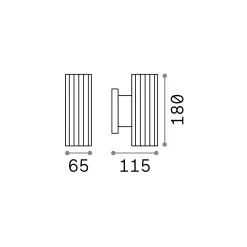 Ideal-Lux - Lampada outdoor BASE AP2 , 7 x 18 x h12 cm,<Dmora Discount