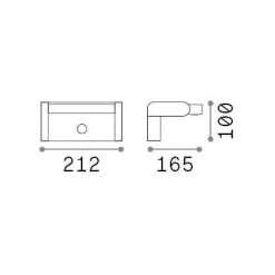 Ideal-Lux - Lampada outdoor SWIPE AP SENSOR , 21 x 10 x h12 cm,<Dmora Online