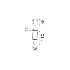 Ideal-Lux - Lampada outdoor WAY PT ONE SIDE 3000K, Made in Italy, 5 x 5 x h12 cm,<Dmora Store