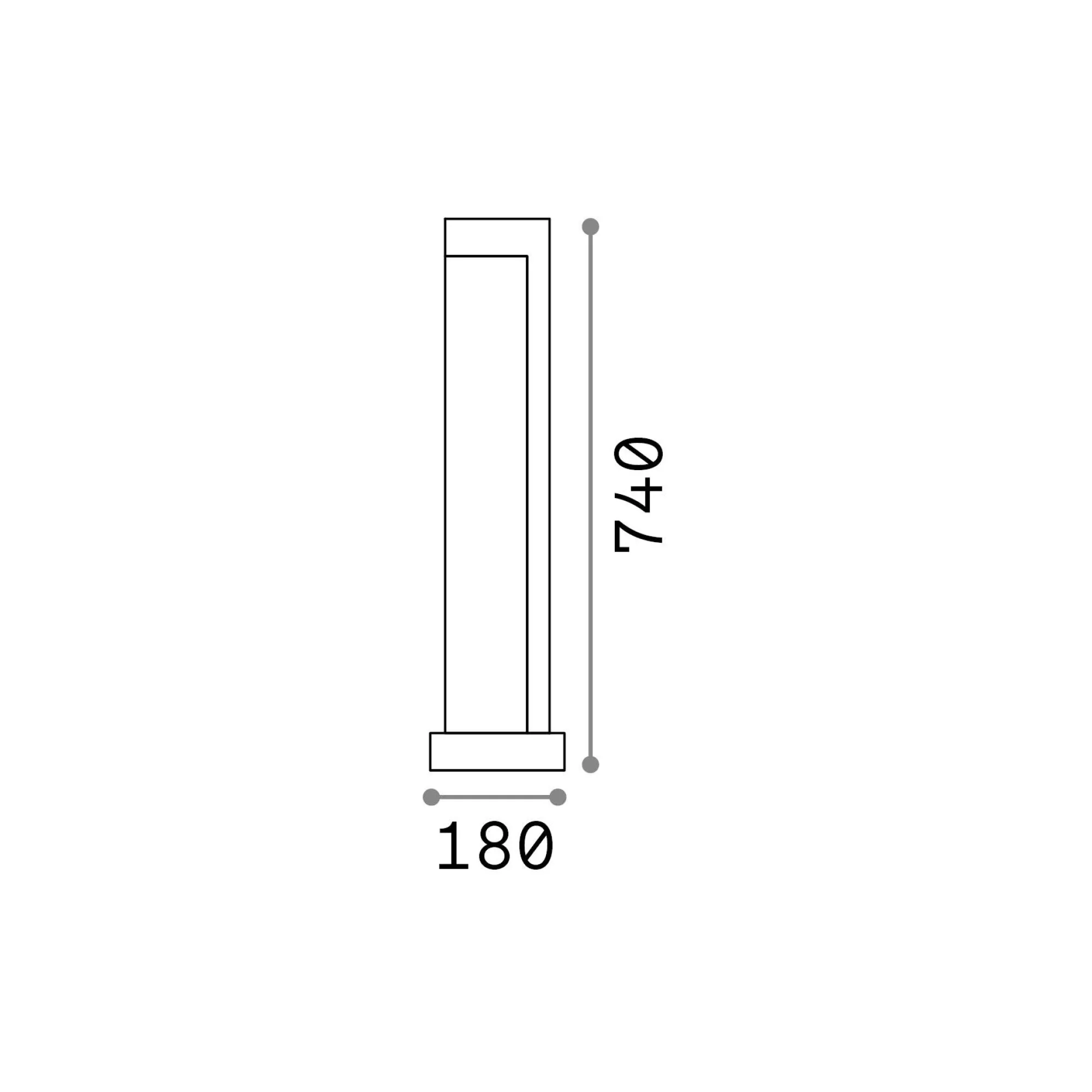Ideal-Lux - Lampada outdoor TITANO PT H74 4000K, 18 x 18 x h74 cm,<Dmora Best Sale