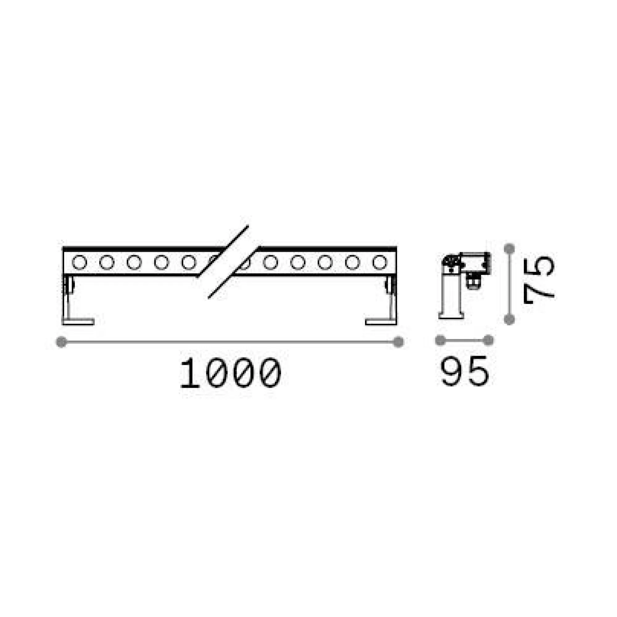 Ideal-Lux - Lampada outdoor THOR PR D100 3000K, 100 x 10 x h8 cm,<Dmora Discount
