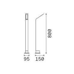 Ideal-Lux - Lampada outdoor AGOS PT H80 3000K , 10 x 15 x h80 cm,<Dmora Online