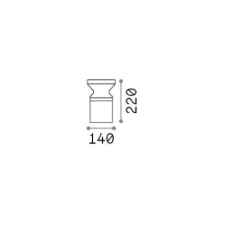 Ideal-Lux - Lampada outdoor TORRE PT1 H22 COFFEE, 14 x 14 x h22 cm,<Dmora Outlet