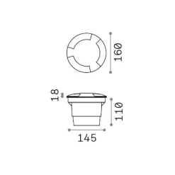Ideal-Lux - Lampada outdoor LANDING PT BIG, Made in Italy, 16 x 16 x h12 cm,<Dmora Best