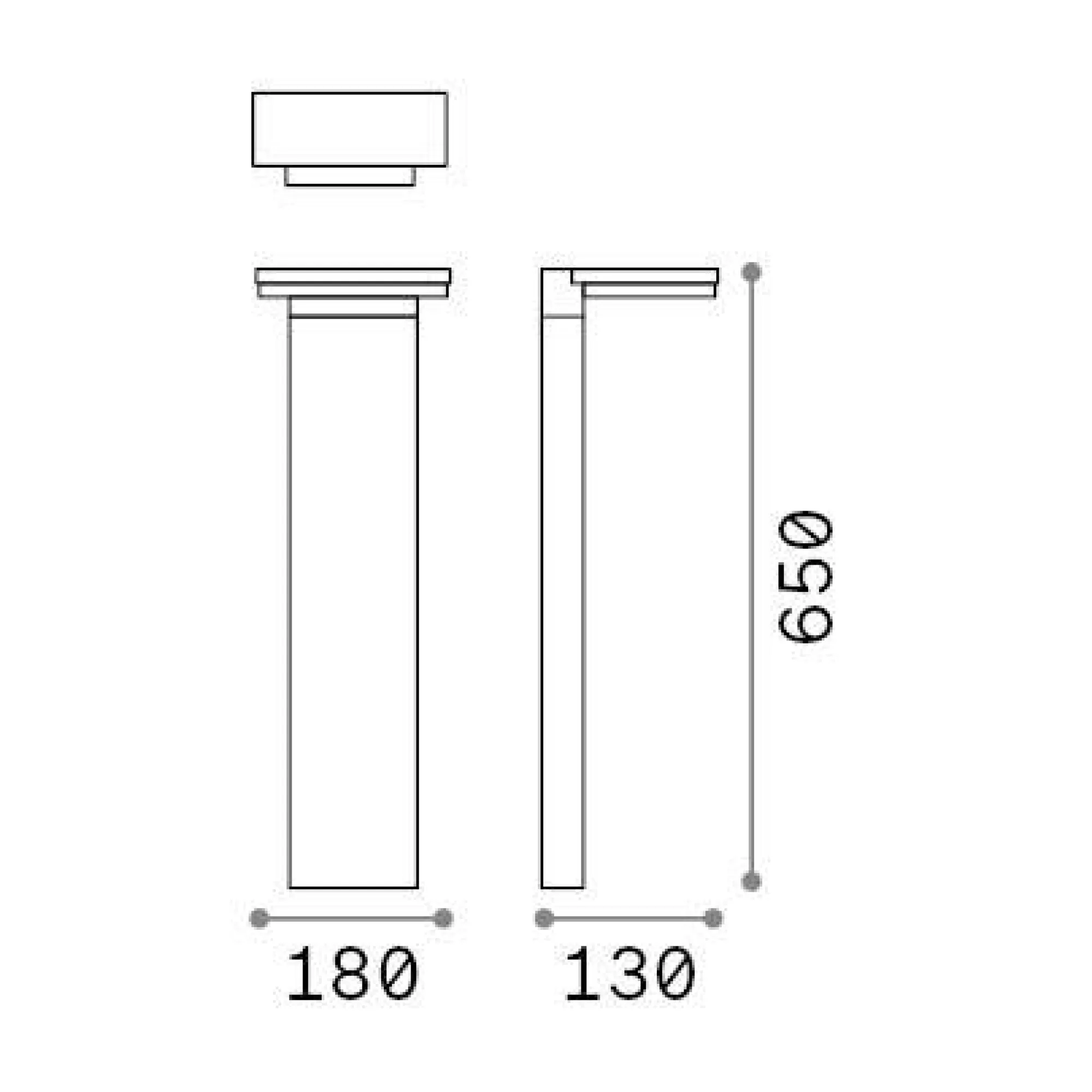 Ideal-Lux - Lampada outdoor PATH PT SQUARE 4000K, 18 x 13 x h65 cm,<Dmora Cheap