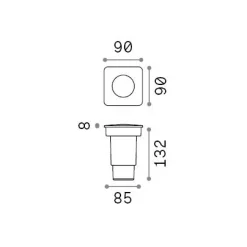 Ideal-Lux - Lampada outdoor GRAVITY PT SQUARE SMALL, Made in Italy, 9 x 9 x h14 cm,<Dmora Hot