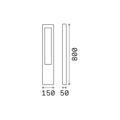 Ideal-Lux - Lampada outdoor VEGA PT1 , 15 x 5 x h80 cm,<Dmora Clearance