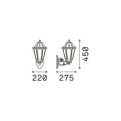 Ideal-Lux - Lampada outdoor DAFNE AP1 BIG , Made in Italy, 22 x 45 x h28 cm,<Dmora New