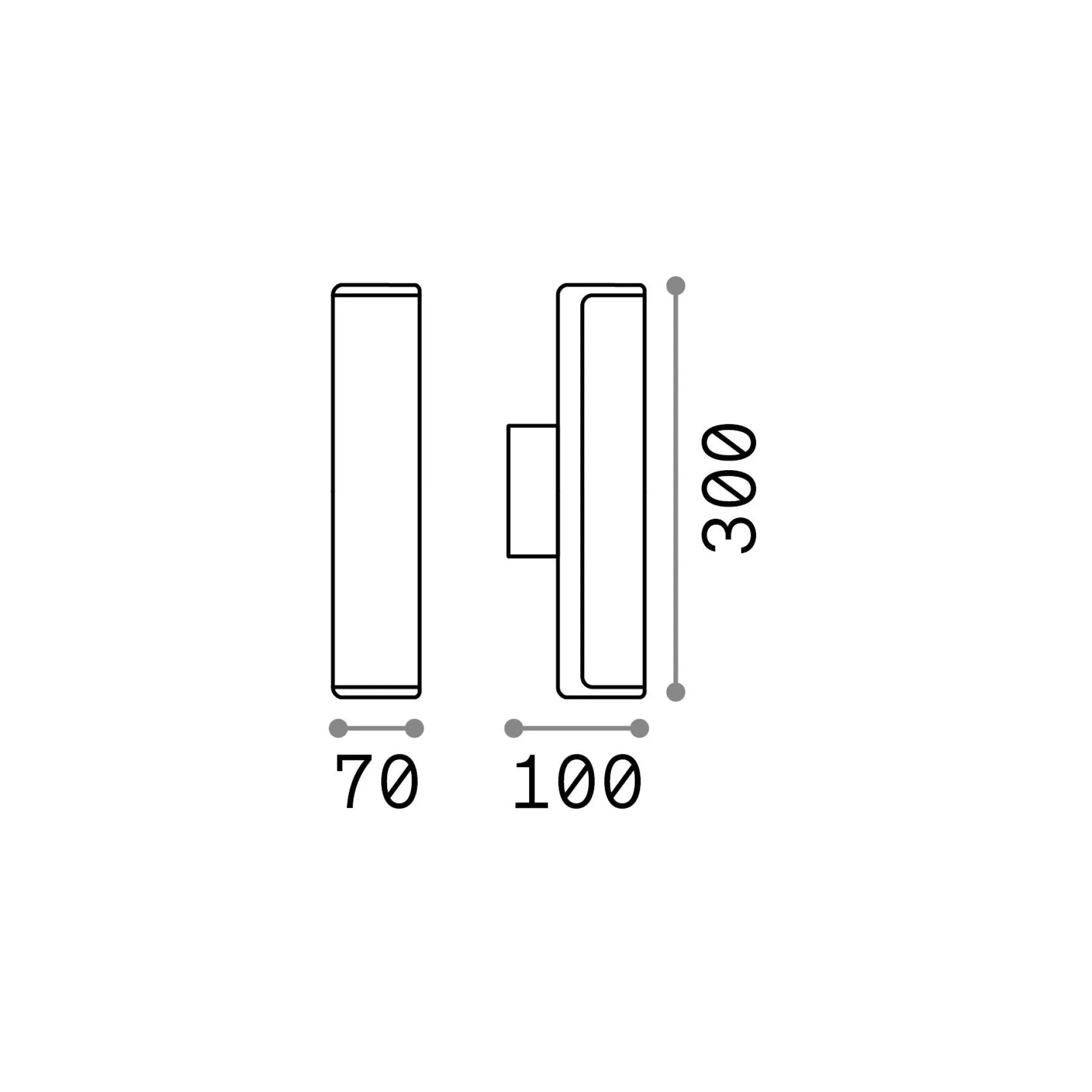 Ideal-Lux - Lampada outdoor ETERE AP COFFEE 4000K, 30 x 7 x h10 cm,<Dmora Sale