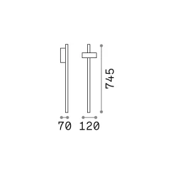 Ideal-Lux - Lampada outdoor HUB PT H074, 7 x 12 x h75 cm,<Dmora Fashion