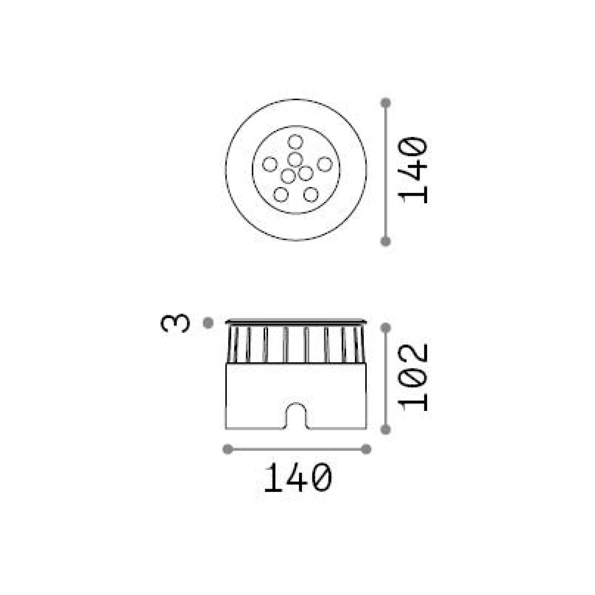 Ideal-Lux - Lampada outdoor FLOOR PT D14, 14 x 14 x h11 cm,<Dmora New