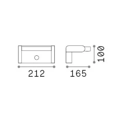 Ideal-Lux - Lampada outdoor SWIPE AP SENSOR COFFEE, 21 x 10 x h12 cm,<Dmora Sale