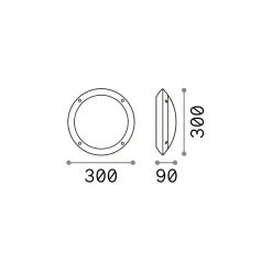 Ideal-Lux - Lampada outdoor POLAR-1 AP1 , Made in Italy, 30 x 30 x h9 cm,<Dmora Clearance