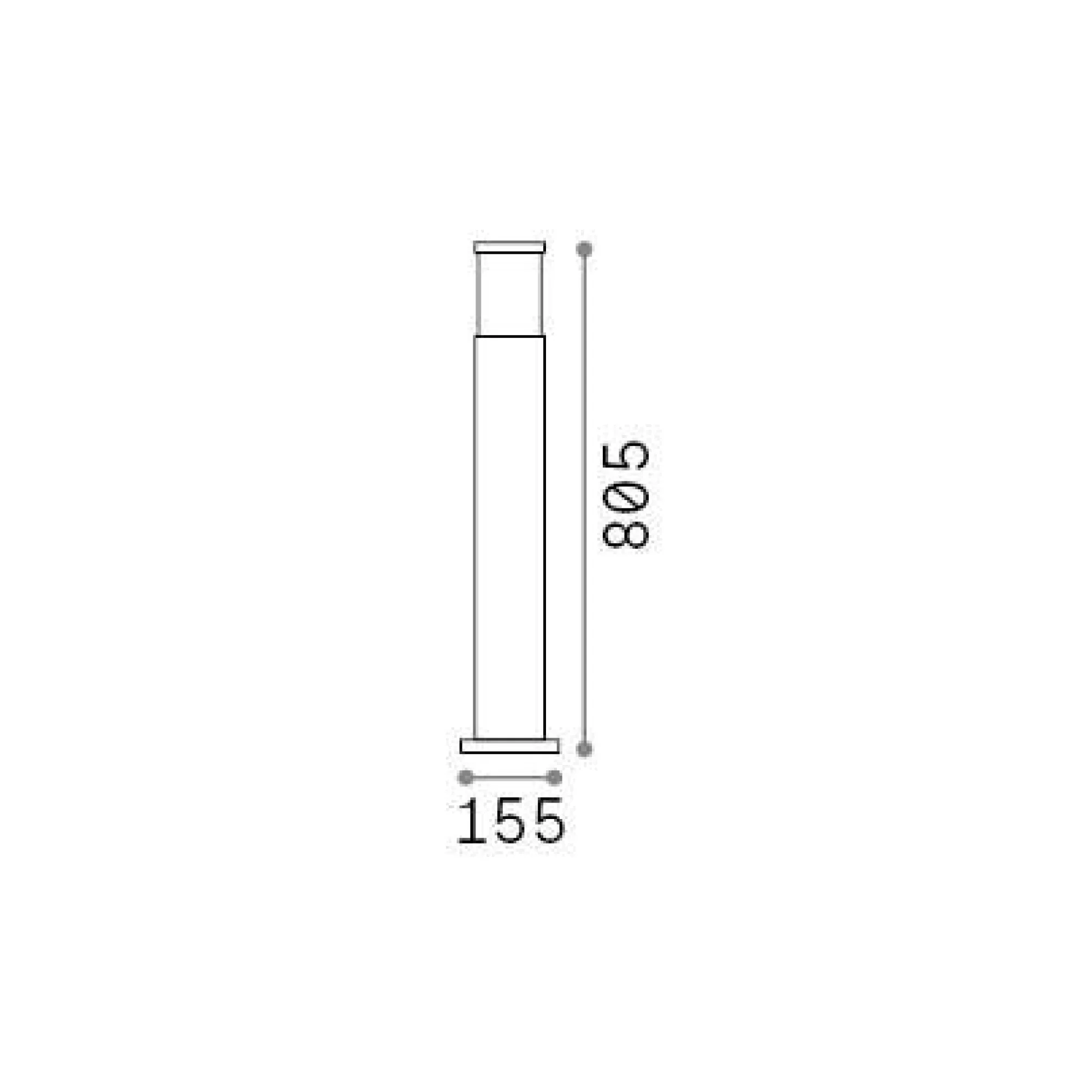 Ideal-Lux - Lampada outdoor TORRE PT1 H80 , 18 x 18 x h80 cm,<Dmora Clearance