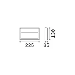 Ideal-Lux - Lampada outdoor FEBE-1 AP 4000K, 23 x 13 x h3 cm,<Dmora Cheap