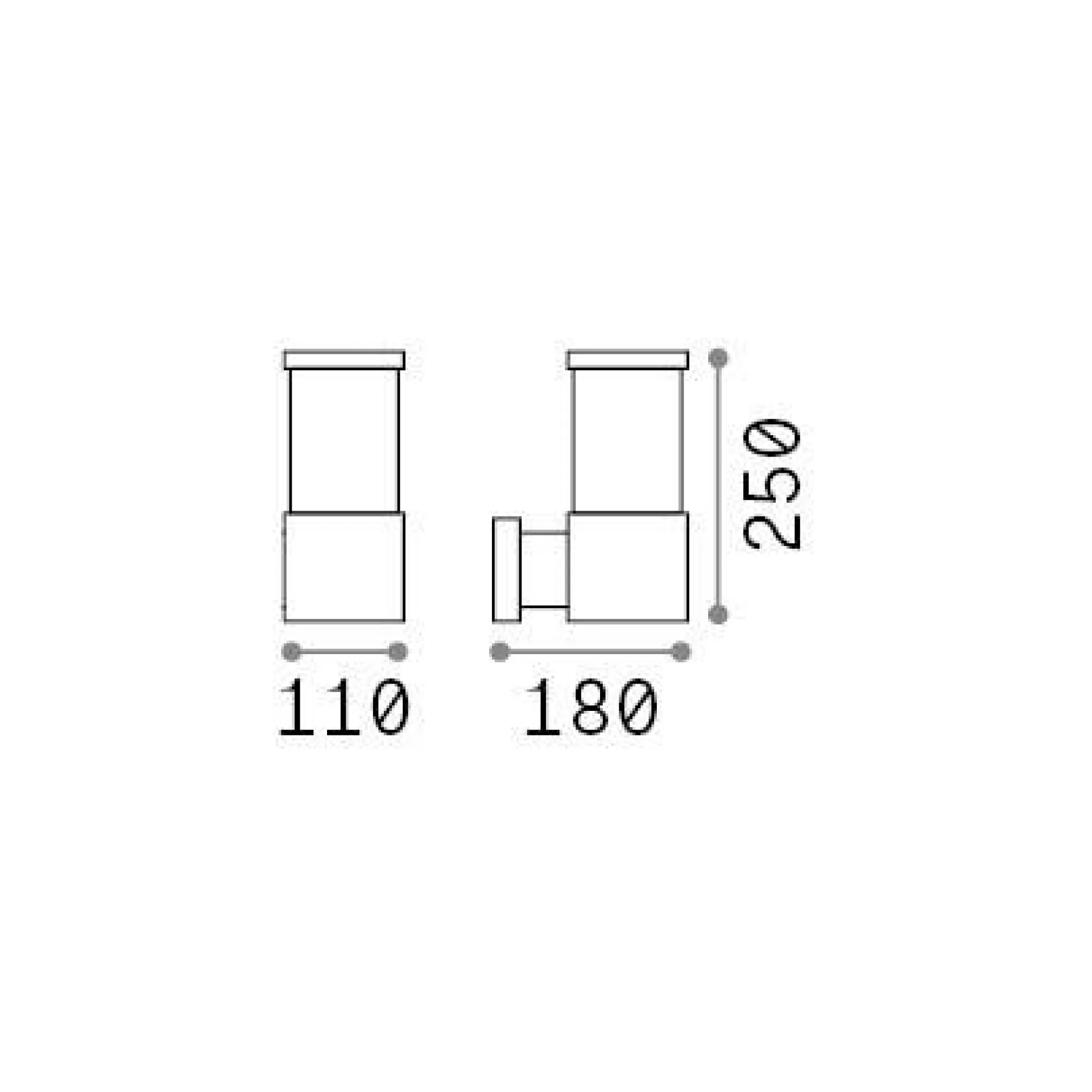 Ideal-Lux - Lampada outdoor TRONCO AP1 COFFEE, 11 x 25 x h18 cm,<Dmora Cheap