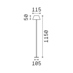 Ideal-Lux - Lampada outdoor PURE PT COFFEE, 14 x 14 x h115 cm,<Dmora Hot