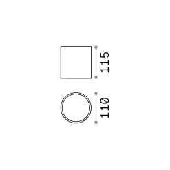 Ideal-Lux - Lampada outdoor GUN PL1 , 11 x 11 x h12 cm,<Dmora Store