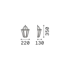 Ideal-Lux - Lampada outdoor DAFNE AP1 SMALL , Made in Italy, 22 x 35 x h13 cm,<Dmora Online