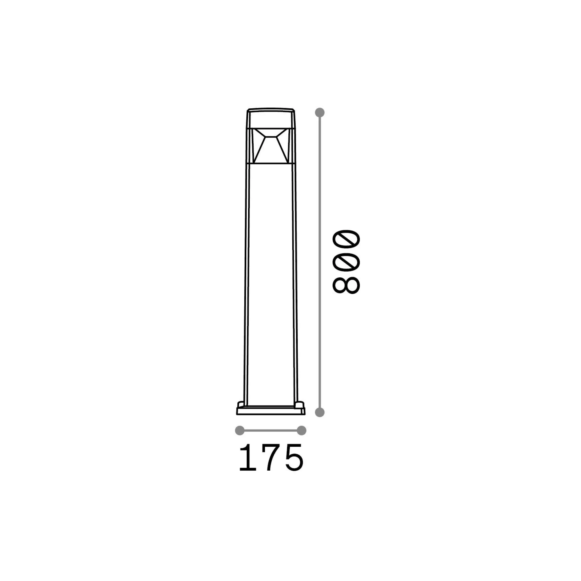 Ideal-Lux - Lampada outdoor COSMO PT1 , Made in Italy, 18 x 18 x h80 cm,<Dmora Sale