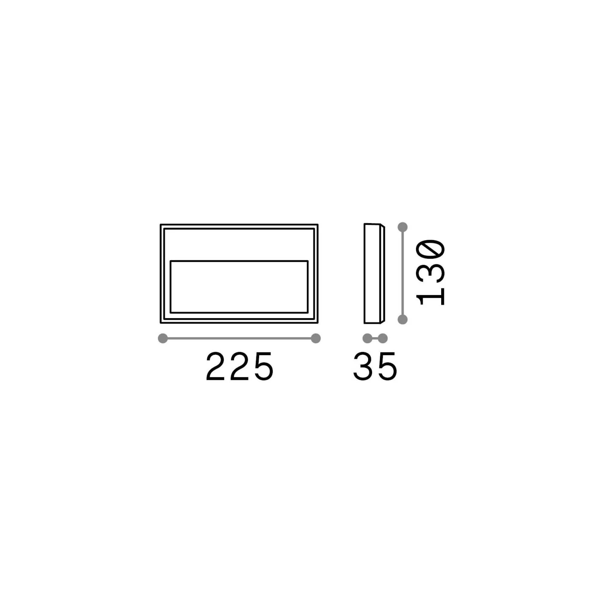 Ideal-Lux - Lampada outdoor FEBE-1 AP 3000K, 23 x 13 x h3 cm,<Dmora Discount