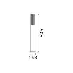 Ideal-Lux - Lampada outdoor MARTE PT1, 14 x 14 x h81 cm,<Dmora New