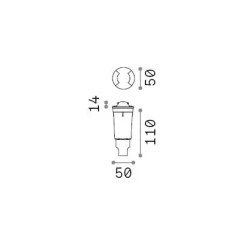 Ideal-Lux - Lampada outdoor WAY PT TWO SIDES 4000K, Made in Italy, 5 x 5 x h12 cm,<Dmora Shop