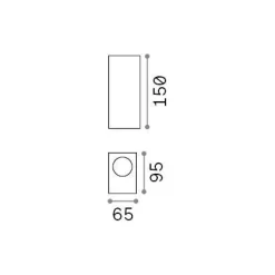Ideal-Lux - Lampada outdoor UP AP2 , 7 x 15 x h10 cm,<Dmora Sale