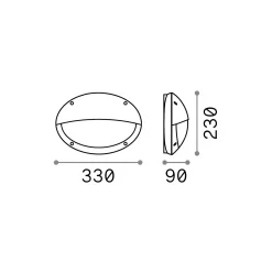 Ideal-Lux - Lampada outdoor MEDEA-2 AP1 , Made in Italy, 33 x 23 x h9 cm,<Dmora Online