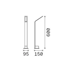 Ideal-Lux - Lampada outdoor AGOS PT H60 3000K COFFEE, 10 x 15 x h60 cm,<Dmora Fashion