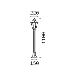 Ideal-Lux - Lampada outdoor DAFNE PT1 , Made in Italy, 22 x 22 x h110 cm,<Dmora Fashion
