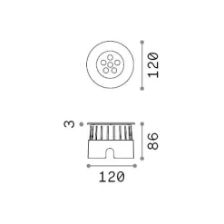 Ideal-Lux - Lampada outdoor FLOOR PT D12, 12 x 12 x h9 cm,<Dmora Best