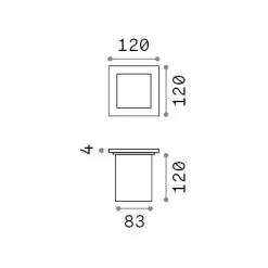 Ideal-Lux - Lampada outdoor PARK PT SQUARE, 12 x 12 x h13 cm,<Dmora Best Sale