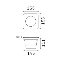 Ideal-Lux - Lampada outdoor GRAVITY PT SQUARE BIG, Made in Italy, 16 x 16 x h11 cm,<Dmora Best Sale