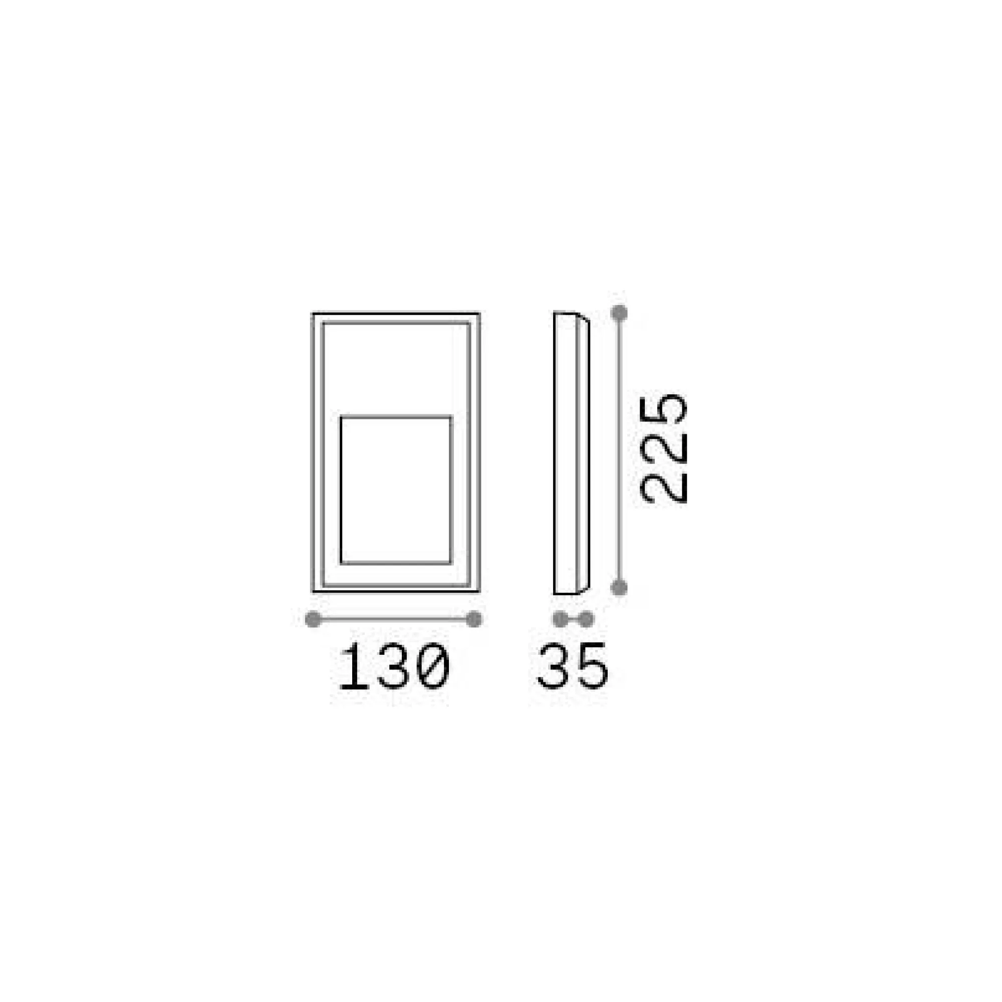 Ideal-Lux - Lampada outdoor FEBE-2 AP 4000K, 13 x 23 x h3 cm,<Dmora Discount