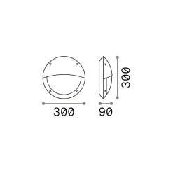 Ideal-Lux - Lampada outdoor POLAR-2 AP1 , Made in Italy, 30 x 30 x h9 cm,<Dmora Store