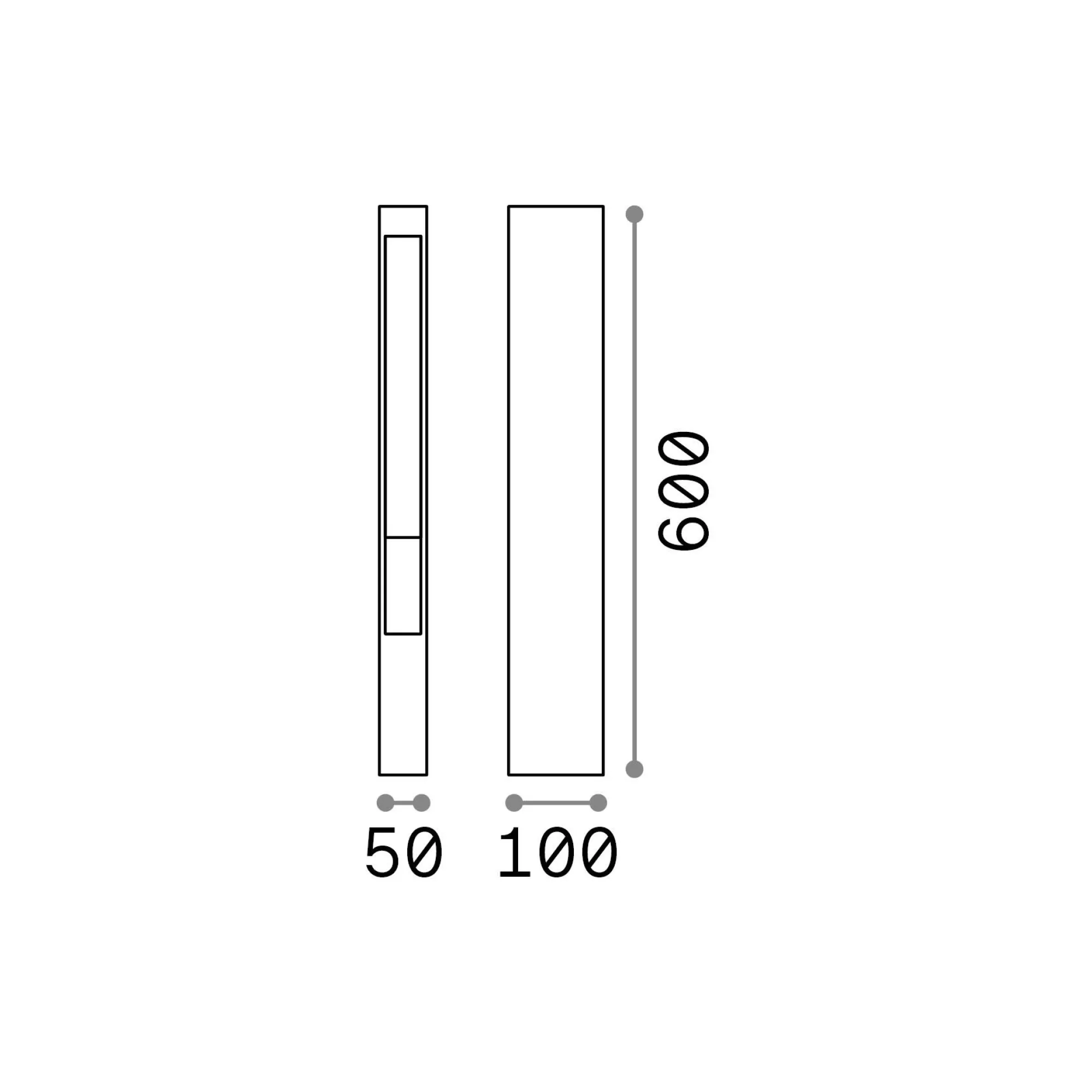Ideal-Lux - Lampada outdoor MERCURIO PT1, 5 x 10 x h60 cm,<Dmora Fashion
