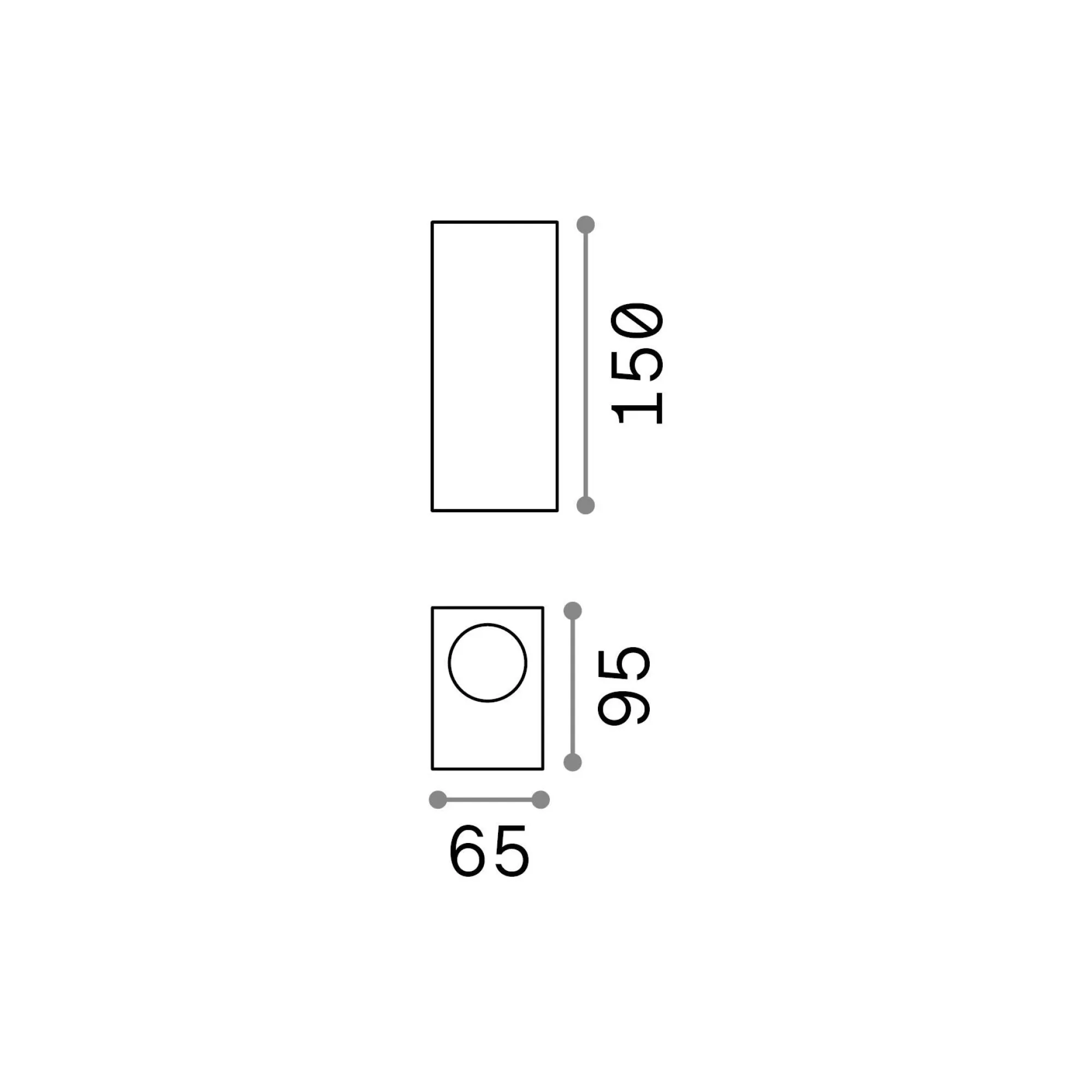 Ideal-Lux - Lampada outdoor UP AP2 , 7 x 15 x h10 cm,<Dmora New