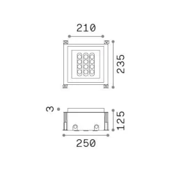 Ideal-Lux - Lampada outdoor TAURUS PT D21 ACCENT SQUARE, 24 x 25 x h13 cm,<Dmora Best Sale