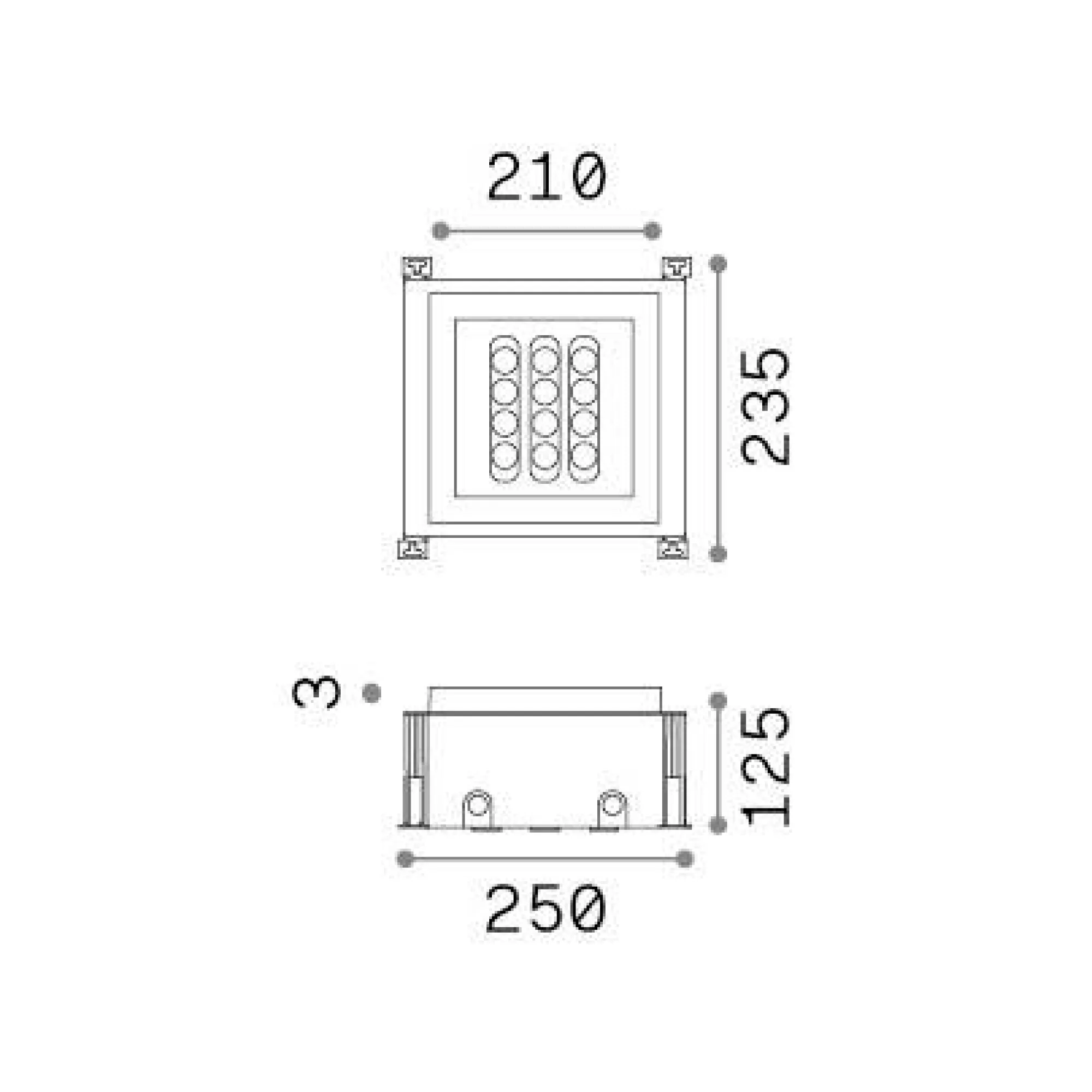 Ideal-Lux - Lampada outdoor TAURUS PT D21 ACCENT SQUARE, 24 x 25 x h13 cm,<Dmora Best Sale